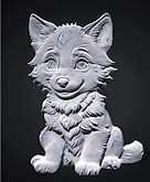 Bébé loup - 1/2 rond - plat - centurion miniatures