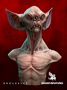 vampire beast - dragon miniatures - bust