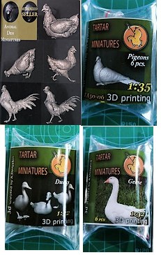 animaux pigeons oies canards coqs poules tartar miniatures