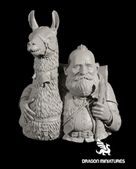 dwarf and lama - brice savina - dragon miniatures