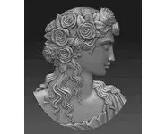 Caméo avec roses - 75mm