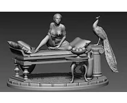 Girl with a peacock-75 mm