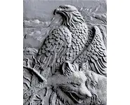 Aigle et loup-1/2 rond